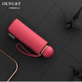 

OLYCATBrand pocket mini uv resistant fivefold folding umbrella for women delicate glass fiber sunny and rainy umbrella
