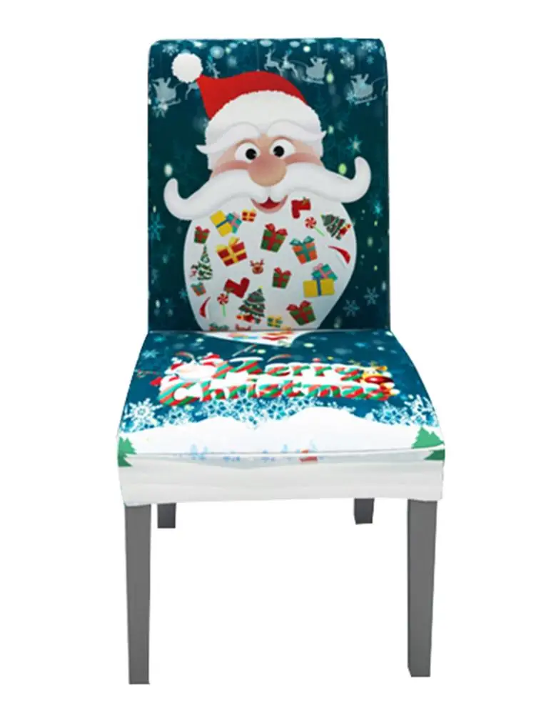 Рождественский стул и рисунком снеговика и цельное платье на резинке для домашего обеденного стола обеденный Чехол для стула «Рождество» украшения