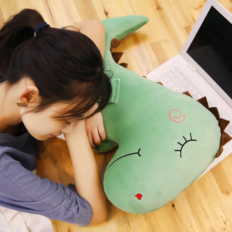 

INS Cute Cartoon Software Dinosaur down Cotton Pillow Plush Toys Pajama Pillow Birthday Gift Girl'S