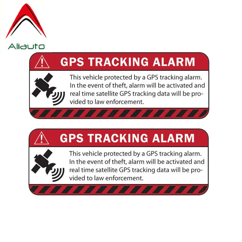 Aliauto 2 X осторожностью автомобиля Стикеры Предупреждение GPS отслеживать сигнал