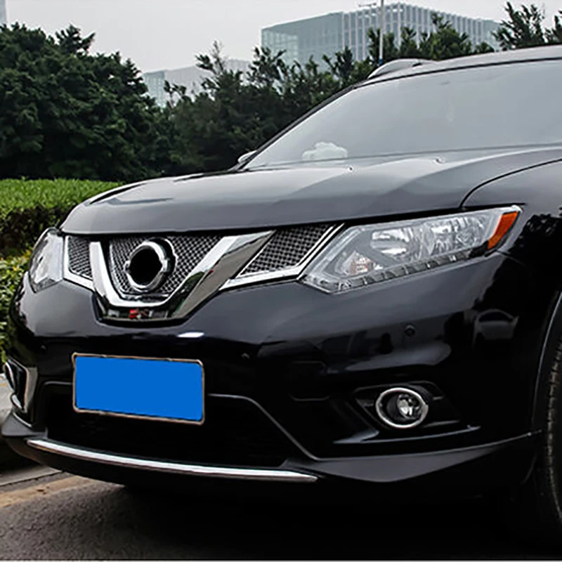Для Nissan X-Trail нержавеющая сталь Наружная ПЕРЕДНЯЯ РЕШЕТКА решетка сетка формовочная крышка отделка сетка для скрининга насекомых 3 шт
