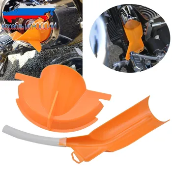 

Orange Drip-Free Primary Oil Fill Funnel Catcher Drain Oil Funnel Kit For Harley XG VROD XL FXD FLH FLS Universal Accessories