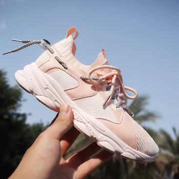 

Women sneakers running shoes 2020 breathable mesh solid ladies shoes woman fashion sneakers pink black comfortable women shoes