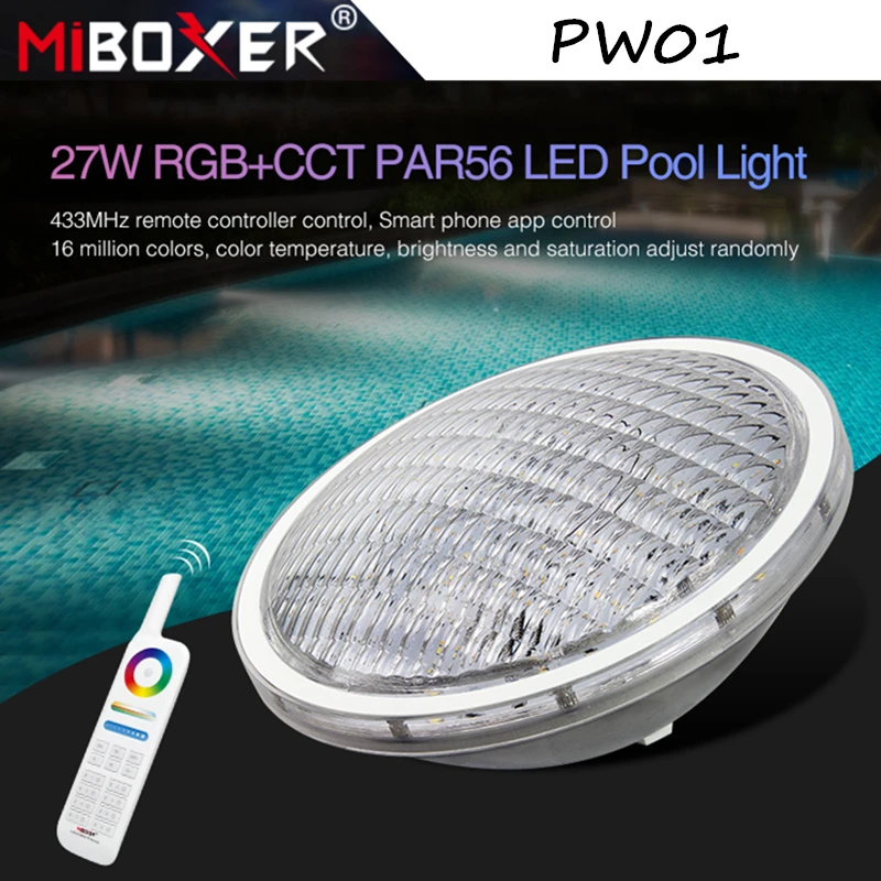 Miboxer 27 Вт RGB + CCT PAR56 Светодиодный светильник для бассейна AC12V/DC12 24V IP68 подводный FUT086 8