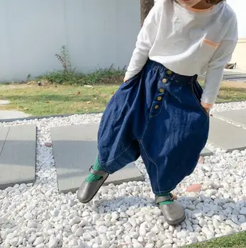

2020 new arrival girls boys denim wide pants spring fashion jean pants 1-6t HJ717