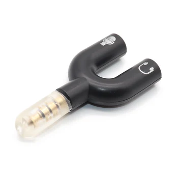 

U Type 3.5mm Jack Plug Headset Audio AUX Mic Converter Adapter 1 Male to 2 Female Audio U Splitter Cable For Earphone Laptop