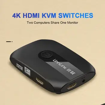 

HDMI KVM Switch 2 Port 4K USB Switch KVM VGA Switcher Splitter Box for Sharing Printer Keyboard Mouse KVM Switch HDMI VGA