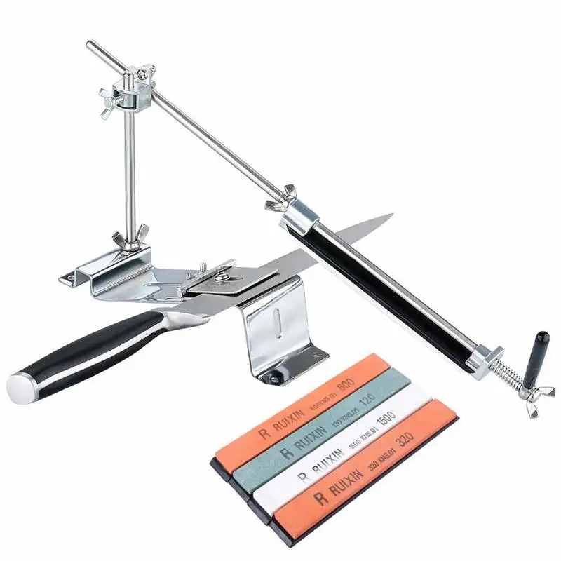 

Yooap new Sharpener Professional Stainless Steel Kitchen Knife Sharpening Kit System Tools Fixed Angle with 4 Sharpening Stones