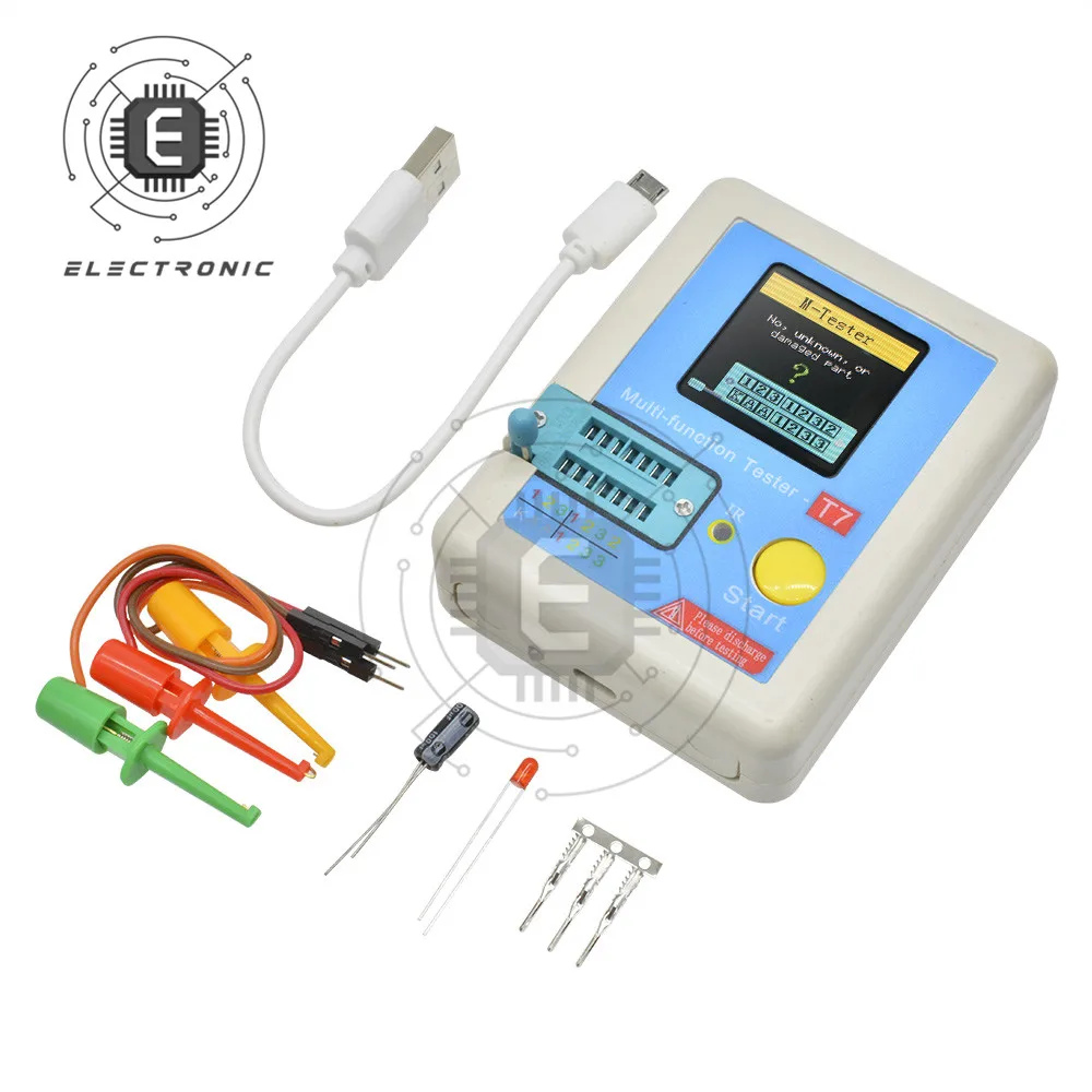 Transistor Tester TC-T7-H TCR-T7 LCR-TC1/TC2 Transistor Tester Multimeter Colorful Display For Diode Triode MOS/PNP/NPN Capacitor Resistor