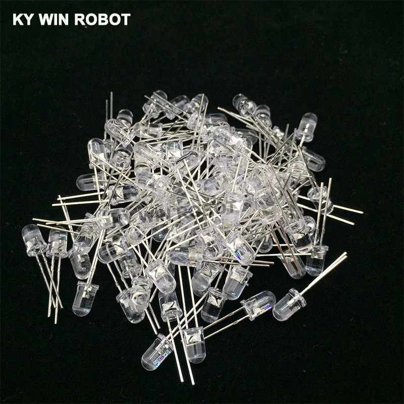 100pcs 5mm LED Diode 5 mm Assorted Kit White Green Red Blue Yellow Orange Pink Purple Warm white DIY Light Emitting Diode