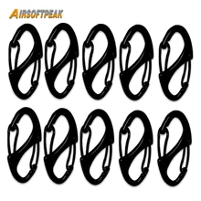 10Pcs/lot Stainless Steel 1.65 inches Small Carabiner Clips Double Snap Hook Spring Wire Gate Keychain Buckle Tool Silver Black