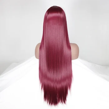 

99J Colored Synthetic Lace Front Straight Lace Wigs Pre-Plucked