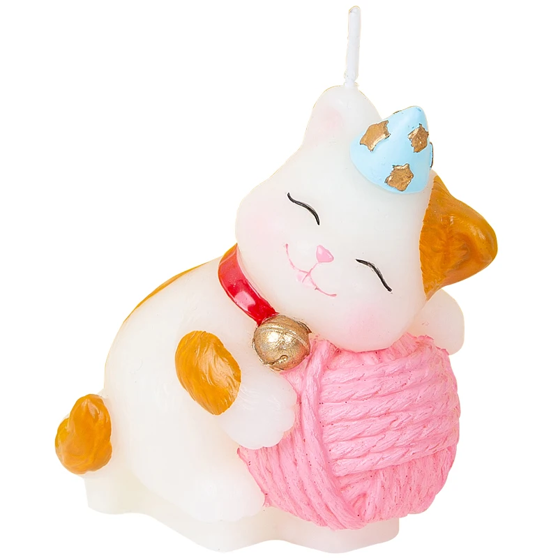 Свечи в форме кошки на день рождения для детей и взрослых бездымные ароматные