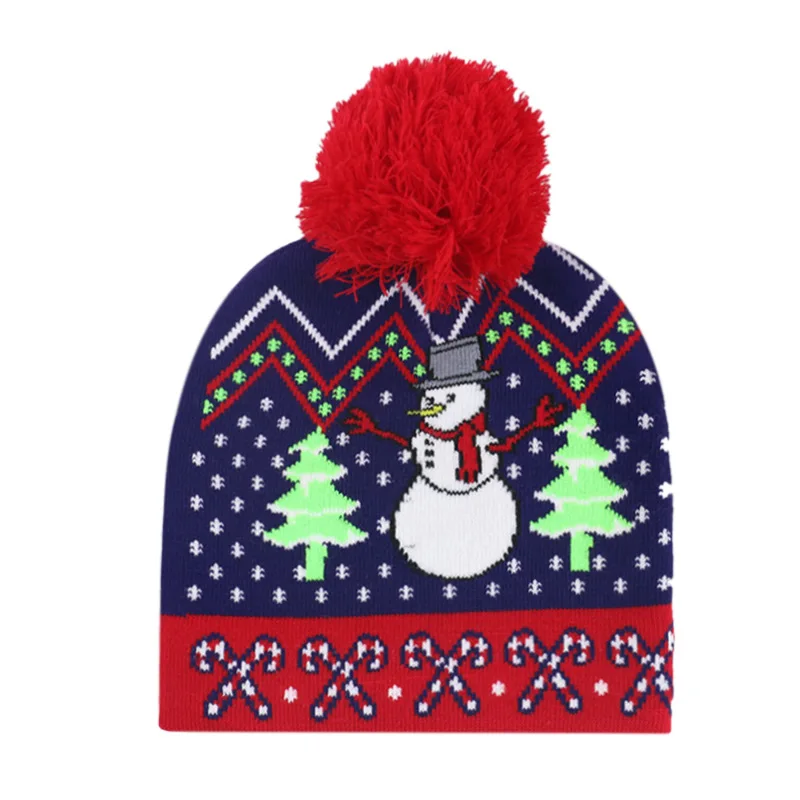 Christmas hat winter on the new Christmas knitted wool jacquard hat unisex warm with a ball cap hat elk decorative cap