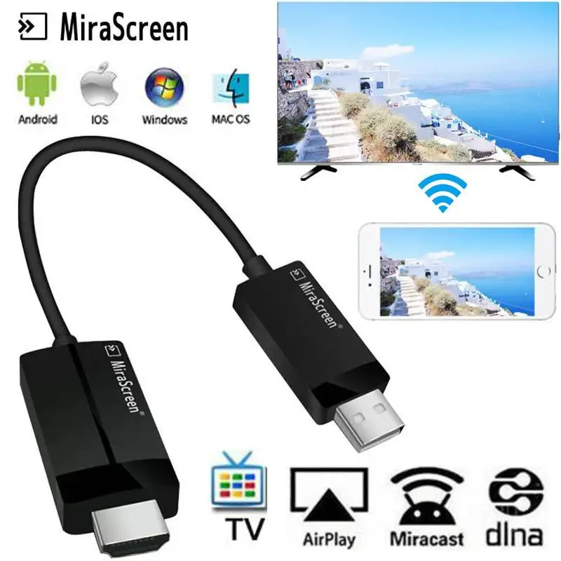 2,4G 1080P беспроводной HDMI Wifi Дисплей приемник HDTV Dongle Android tv Stick зеркальный экран Miracast Airplay медиа-поток