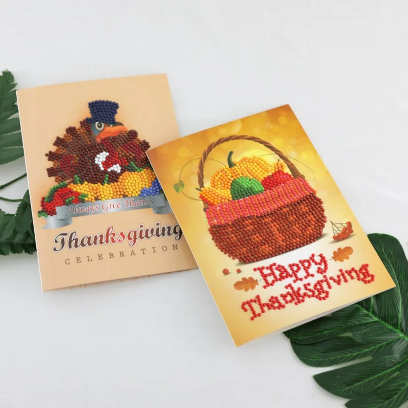  Invitation Cards DIY Painting Christmas Cards 5D DIY Painting Thanks Giving Day Cards Xmas Wedding  - 4.00032E+12