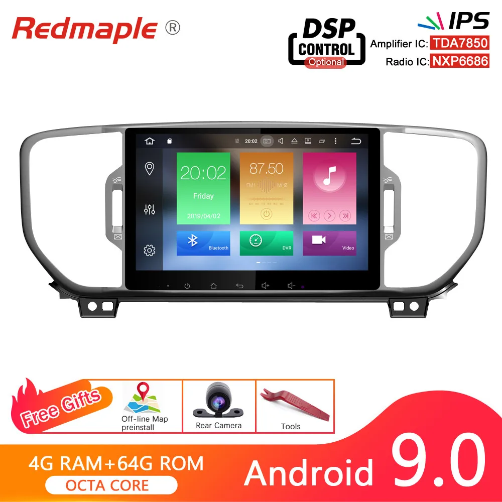 Android 9 0 автомобильный Радио dvd-плеер для Kia Sportage 2016 2017 2018 аудио GPS Мультимедиа