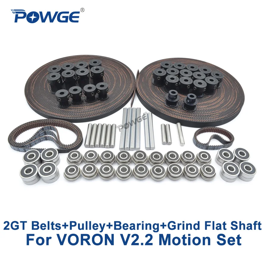 Online POWGE VORON V2.2 Set GT2 LL 2GT RF Offenen Zahnriemen 2GT 16T 20T pulley 110 188 schleife gürtel Welle lager 625 F695 2RS MOTION TEILE