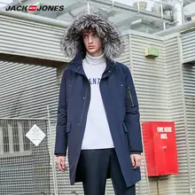 JackJones мужской зимний длинный пуховик с меховым воротником и капюшоном Модная парка пальто мужская одежда 219312509