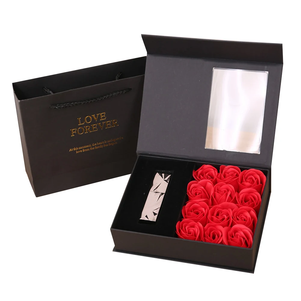 Новое кольцо Ожерелье Держатель Флип бумажная коробка мыло роза цветок ювелирные изделия помада подарок чехол
