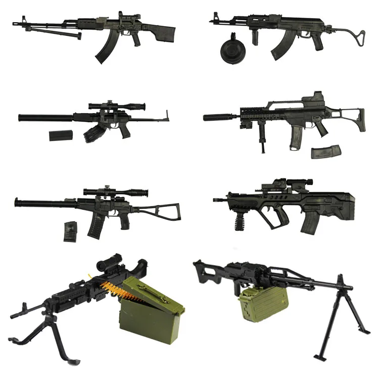 8 Pz/Set 1:6 Modello Di Pistola Action Figures Da 12 Pollici Arma Gatling Minigun Terminator Regalo Per Bambini Kundam Model Arma