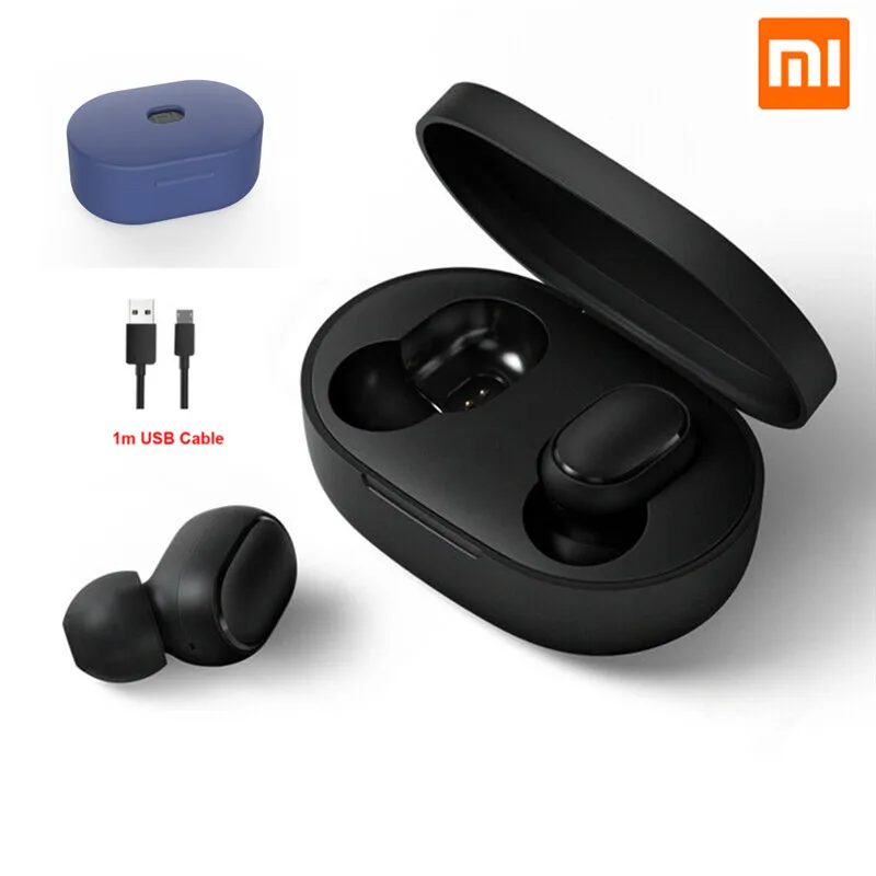 Xiaomi Redmi Airdots TWS Bluetooth наушники бас стерео гарнитура с микрофоном наушники AI управление для iPhone X samsung huawei - Цвет: Have case cable