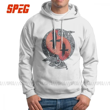 

Men's Viking Hugin Munin Valhalla Hoodie Comfortable Purified Cotton Sweatshirt Novelty Hooded Tops