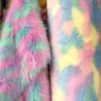 

Faux fur fabric imitation fox fur camouflage clothing fashion shawl vest toy furcollar furball fabric wholesale