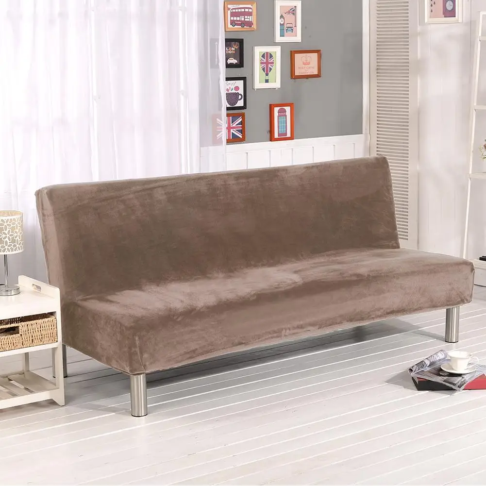 Толстый плюшевый чехол для дивана, чехол с полным покрытием, раскладной диван-кровать без подлокотника - Цвет: 5