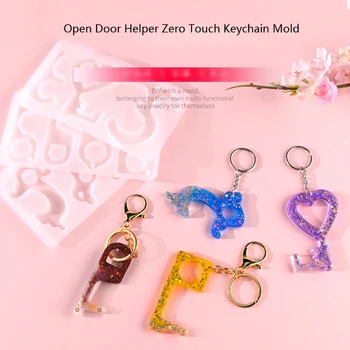 

No Touch Keychain Resin Mold Zero Touch Hands Free Door Opener Keychain Molds X7YA