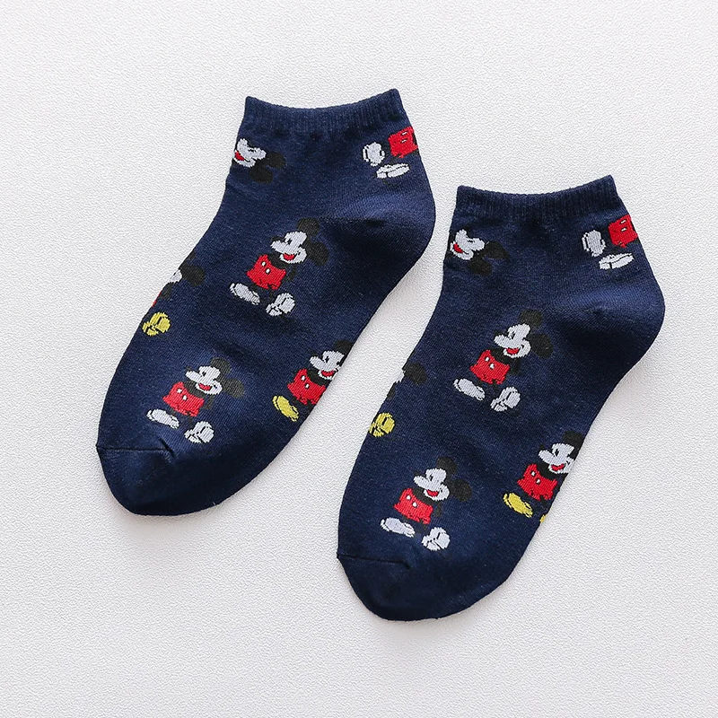 Navy blue socks Осенне-зимние носки с принтом Микки Мауса Популярные в японском стиле Harajuku модные повседневные милые хлопковые носки с принтом животных Женские - Цвет: Navy blue socks