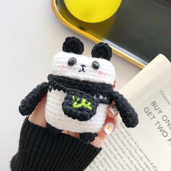 

Knitting Panda Case for Airpods Case Earbud Coque Earpods Funda Etui for Airpod 2 for Apple Air Pods Charging Box Case Cover