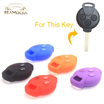 

Reamocea 1Pc 3 Buttons Silicone Key Case Shell Fob Cover Fit For Mercedes Benz Smart Fortwo Forfour City Coupe Roadster