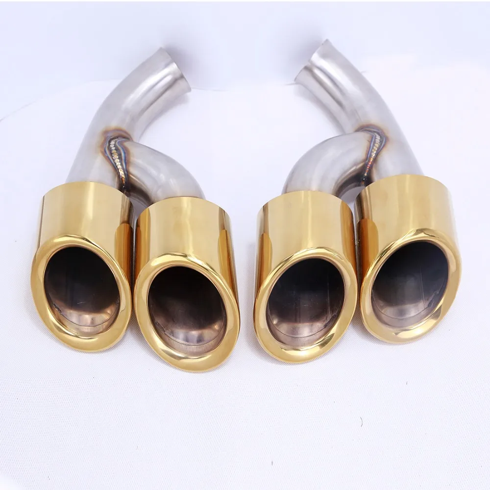 Wotefusi Golden Stainless Steel Exhaust Tail Tip Ends Pipe For Porsche Cayenne 2015 2016 2017 [QP1061] | Автомобили и мотоциклы