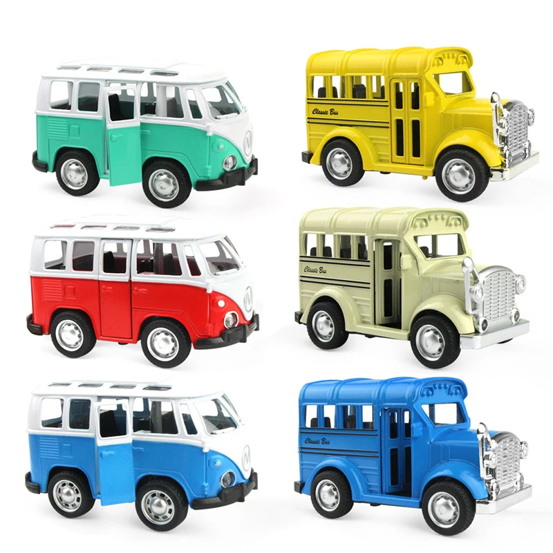 

1:36 Simulation Pull Back Alloy Car Toy Can Open Door Children's Educational Bus school Bus Pull Back Toy Model Toys For Boys