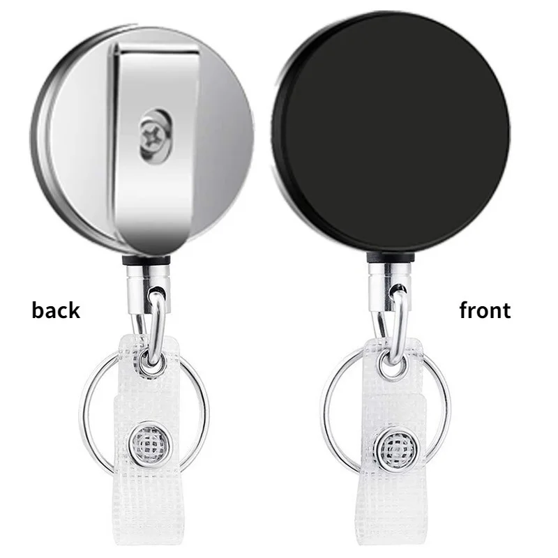 1pc Metal Retractable Easy Pull Bucklet Badge Reel Staff Pass Work