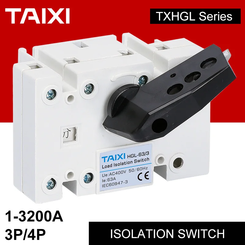 Interrupteur d'alimentation d'isolement, avec séparateur de verrouillage, connecteur 110/230/400V, 63a, 100a, 800a, 1000a, isolateur de batterie