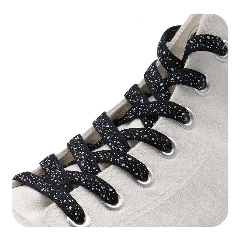 (100 Pairs/Lot) Weiou Sports Shoelaces Splatter Flat Shoe Laces Custom White Shoelace Replacement Boot Laces Speckled Wholesales