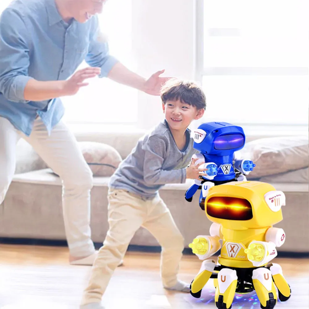 Новая электрическая игрушка-робот с шестью когтями, для танцев, для маленьких детей, погремушки с подсветкой