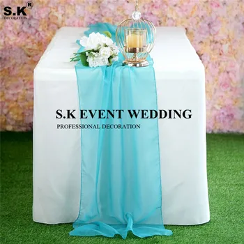 

Wholesale Price Chiffon Table Runner Linen Table Cloth Runners For Wedding Event Party Decoration