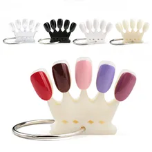 

4 Colors Professional Salon Practice Card Crown Shape Display Clear Detachable Display Board False Nail Tips Set