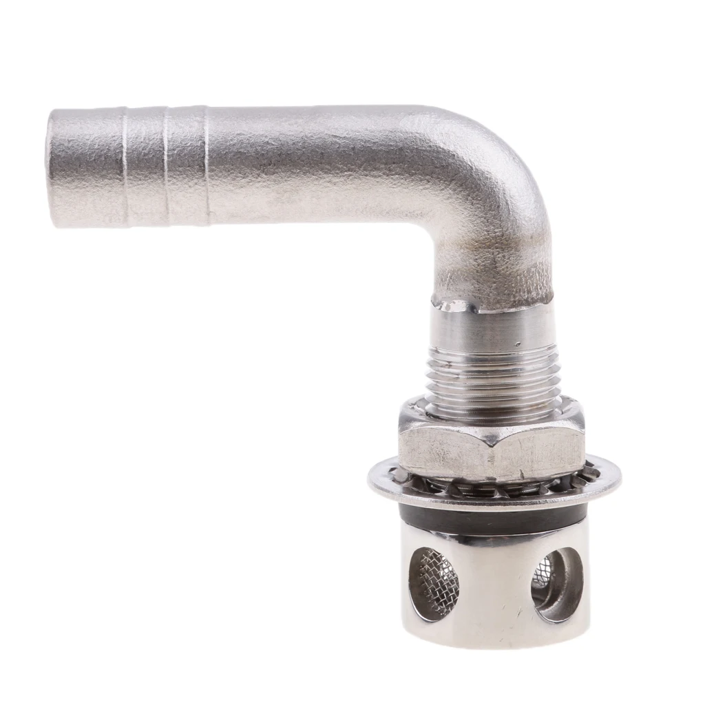 Stainless Steel Boat Yacht 90 Degree Angle Fuel Gas Tank Vent, Silver