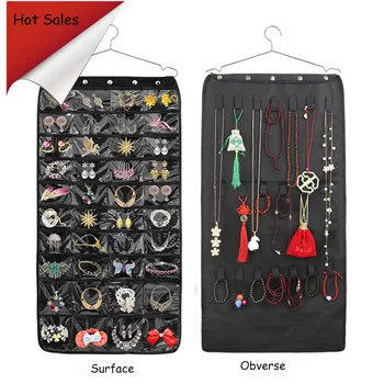 

Multi-Pocket Jewelry Organizer Large Capacity Foldable Jewelry Storage Bag Double Sided Necklace Bracelet Hanging Pouch Display