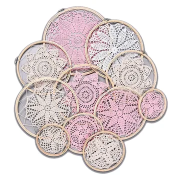 

Diy Large Doily Lace Dream Catcher Set,Boho Dream Catcher,Wall Hanging,Bohemian Home Decor,Boho Bedroom Decor Pink