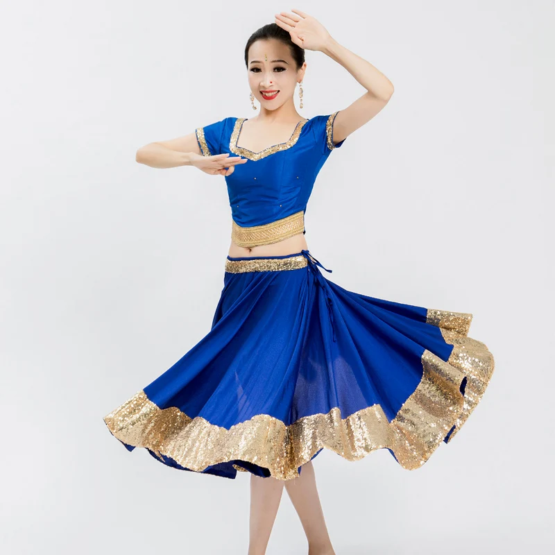

Belly Dance Skirt Indian Classical Dance Stage Performance Clothes Oriental Dancing Practice Clothing Women Adult/Kids DQL6079