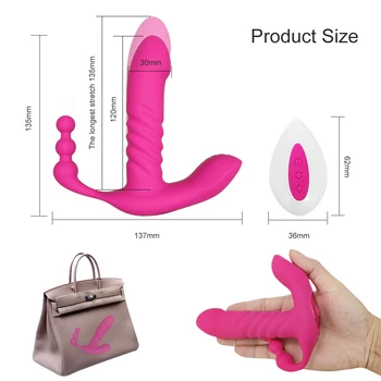 Wireless Remote Wearable Automatic Thrusting Vibrator Dildo G Spot Clitoris Stimulator Vaginal Anal Sex Toys for Women Adults 6