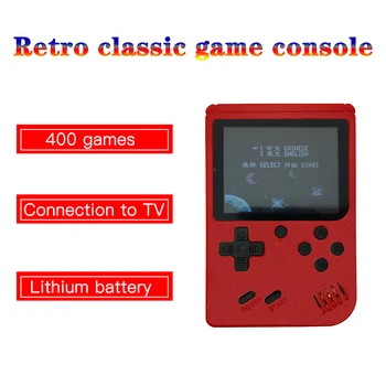 

MRSVI Video Game Console 8 Bit Retro Mini Pocket Handheld Game Player Built-in 400 Classic Games for Child Nostalgic Player