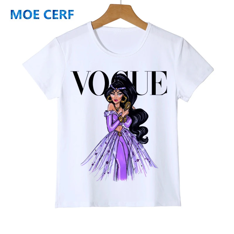 Cartoon Kid T Shirt Children's Tops Tees 3D VOGUE Princess Print Tees Girls& Boys Fashion Queen Tshirt Y42-8 - Цвет: 1