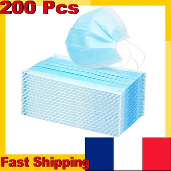 

200pcs 4 Days to France! Anti-Dust Disposable Face Mouth Mask Non-woven Earloop Face Mouth Mask Protection Masks