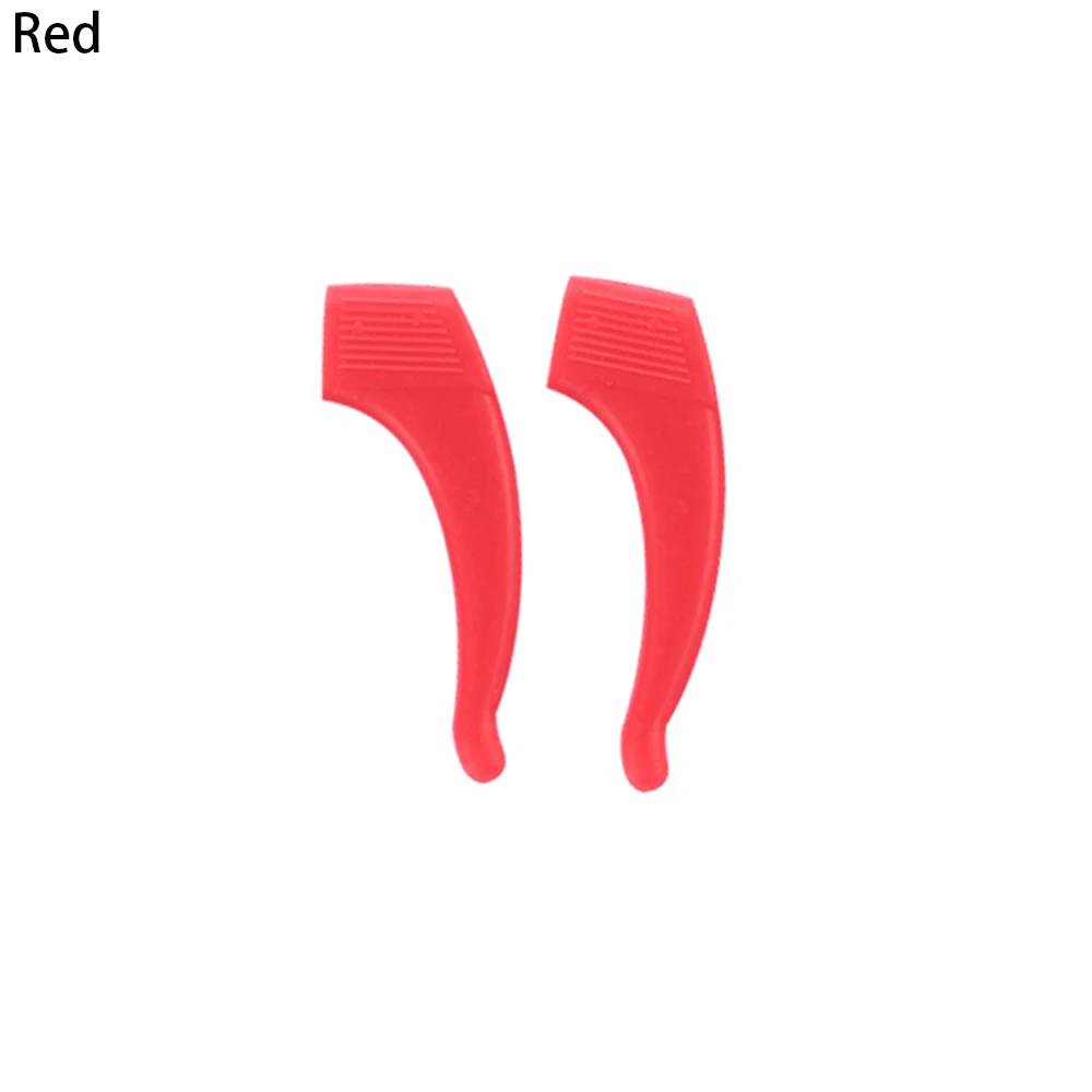 red 1Pair New Silicone Glasses Ear Hooks Glasses Holder Soft Anti Slip Fixed Leg Grip Temple Tip Outdoor Sports Eyewear Accessories - Цвет: red